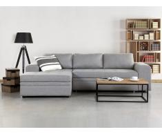 Sofá esquinero - Sofá cama - Tapizado - Chaise longue - Gris claro - Almacenaje - KIRUNA