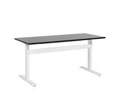 Escritorio con altura ajustable manualmente negro-blanco 160x70 cm UPLIFT