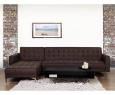 Sofá cama esquinero tapizado marrón oscuro, versión izquierda ABERDEEN