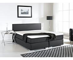 Cama continental tapizada en negro 160x200 cm PRESIDENT