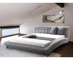 Cama de agua tapizada gris 160x200 cm LILLE