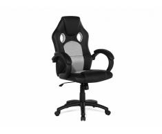 Silla de oficina - Giratoria - Piel sintética - Gris - REST