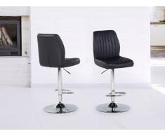 Taburete de bar - Silla - Piel sintética - Negro - OSAKA