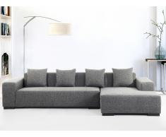 Sofá esquinero - Sofá Tapizado - Chaise longue izquierdo - Gris oscuro - LUNGO