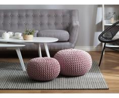 Puf redondo - Reposapiés en algodón - Rosa - 50x35 cm - CONRAD