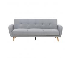 Sofá cama 3 plazas tapizado gris claro FLORLI