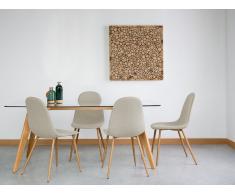 Conjunto de 2 sillas en madera con tapizado beige BRUCE