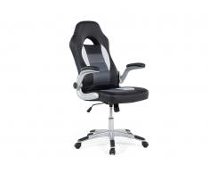 Silla de oficina - giratoria - en piel sintética - negro - DEAN