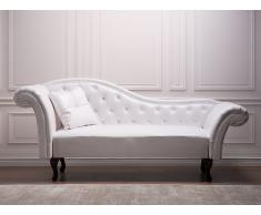 Sofá - Chaise longue - Piel blanca - LATTES