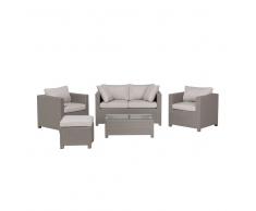 Conjunto de jardín en ratán gris MILANO