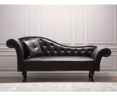 Sofá - Chaise longue - Piel marrón - LATTES