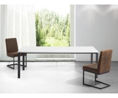Mesa de comedor - Metal - Blanco y negro - 220cm - ARCTIC II