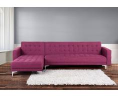 Sofá cama esquinero tapizado violeta, versión derecha ABERDEEN