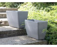 Maceta rectangular gris 60x27x41 cm BARIS