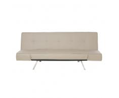 Sofá cama beige canapé piel sintética BRISTOL 180 cm