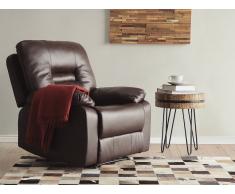 Sillón reclinable en piel marrón BERGEN