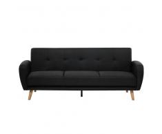 Sofá cama 3 plazas tapizado negro FLORLI