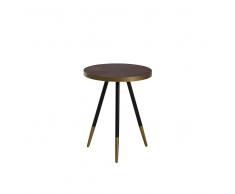 Mesa auxiliar de madera con patas en negro/dorado RAMONA