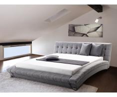 Cama tapizada gris 160x200cm LILLE