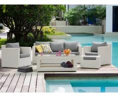 Conjunto de jardín en ratán blanco ROMA