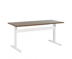 Escritorio con altura ajustable manualmente marrón-blanco 180x80 cm UPLIFT