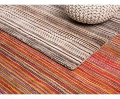 Alfombra de algodón - Marrón- 80x150 cm- Hecha a mano- NIKSAR