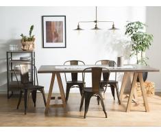 Silla en metal y madera, marrón oscuro APOLLO