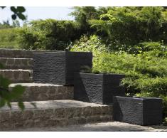 Maceta rectangular negra 50x23x24 cm MYRA