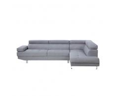 Sofá esquinero tapizado gris claro NORREA