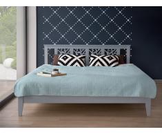 Cama de madera en color gris 180x200 cm CALAIS