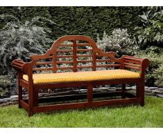Banco de jardín con colchón patrón geométrico amarillo 180 cm TOSCANA MARLBORO