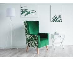 Sillón tapizado con estampado de selva ONEIDA