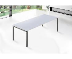Mesa de comedor - Acero inoxidable- Blanco - 220cm - Arctic II