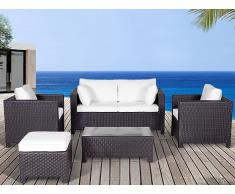 Conjunto de jardín en ratán color marrón oscuro MILANO