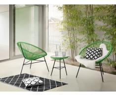 Conjunto de jardín - Mesa - 2 sillas - Verde - ACAPULCO