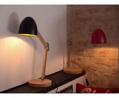Lámpara de mesa - Iluminación de noche - Madera y aluminio - Rojo - VELEKA