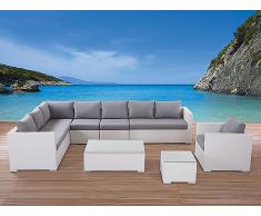 Conjunto de jardín blanco - 23 piezas - set en ratán - XXL