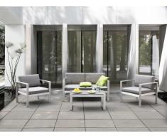 Sofá de jardín 2 plazas en aluminio gris claro SALERNO