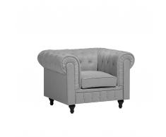 Sillón tapizado gris CHESTER
