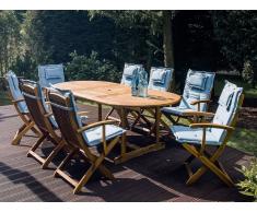 Silla de jardín con cojín azul claro MAUI