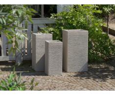 Maceta cuadrada beige 40x40x77cm DION