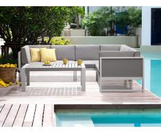 Conjunto de jardín en aluminio -Seccional - Blanco - Gris - VINCI
