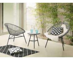 Conjunto de jardín - Mesa - 2 Sillas - Gris claro - ACAPULCO