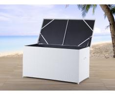 Caja para jardín en ratán blanca 160 cm MODENA
