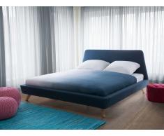 Cama tapizada azul oscuro con somier 180x200 cm VIENNE
