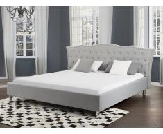 Cama tapizada gris con somier 180x200 cm METZ