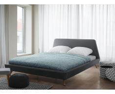 Cama tapizada gris con somier 160x200 cm VIENNE