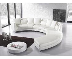 Sofá redondo crema - sofá de piel - sofá 7 plazas - ROTUNDE