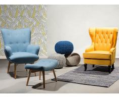 Butaca - Azul - Sillón tapizado - Reposapiés - VEJLE