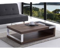 Moderna mesa de centro - madera de nogal - marco de acero 120 x 70 cm - FARO